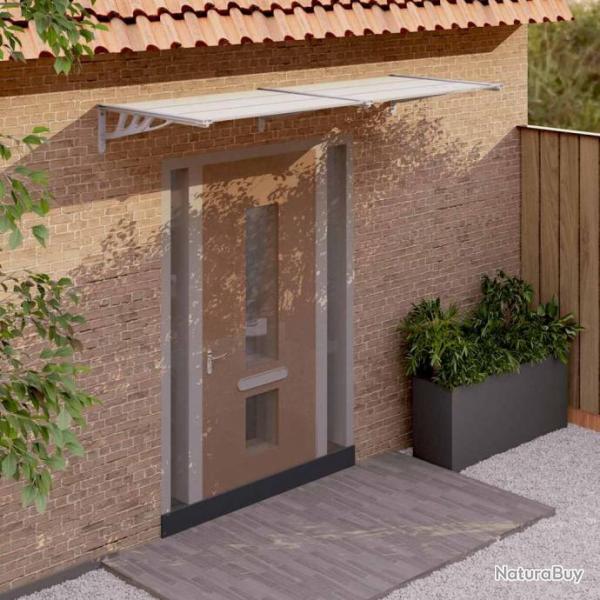 Auvent de porte Gris et transparent 239x90 cm Polycarbonate