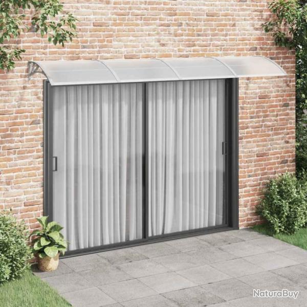 Auvent de porte Gris 350x100 cm Polycarbonate