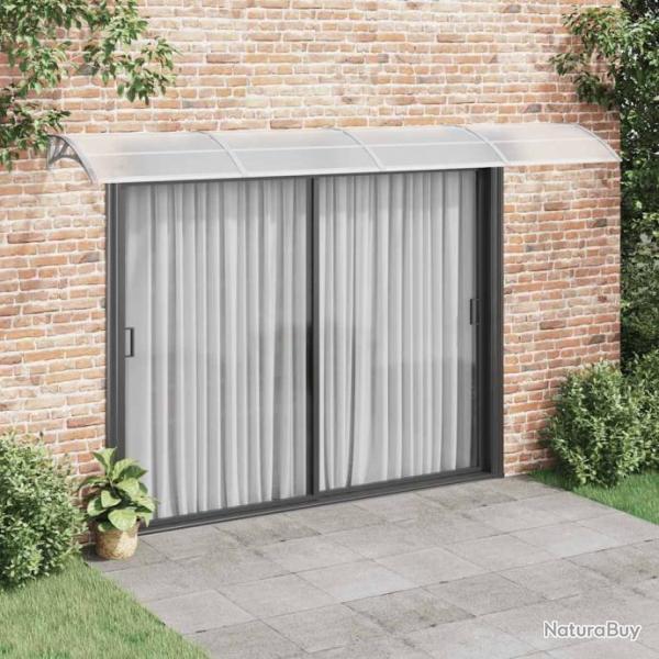 Auvent de porte Gris et transparent 400x75 cm Polycarbonate