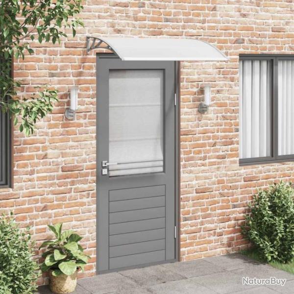 Auvent de porte Gris et transparent 120x75 cm PC