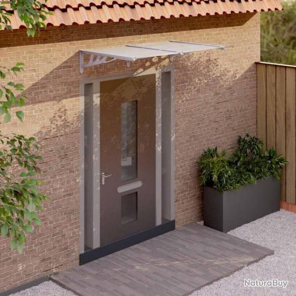 Auvent de porte Gris et transparent 152,5x90 cm Polycarbonate