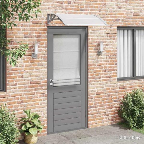 Auvent de porte Gris et transparent 100x75 cm Polycarbonate