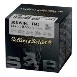 Munitions SELLIER & BELLOT cal.308win fmj 147gr 9.55g par 50