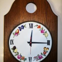 Ancienne Horloge boite Rétro Vintage en bois et porcelaine de Paris