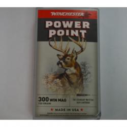 1 BOITE DE 20 MUNITIONS WINCHESTER CALIBRE 300 WM POWERPOINT 150GR /9,7G NEUVE