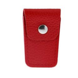 627.R Etui cuir rouge Max Capdebarthes pour ciseaux pliants Nogent