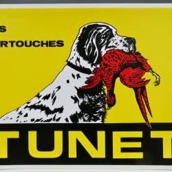 PLAQUE PUBLICITAIRE CARTOUCHES TUNET PLASTIQUE ANNÉES 1970/90