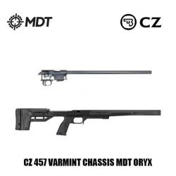 Carabine 22LR CZ 457 Varmint Chassis MDT ORYX Noir 20" fileté