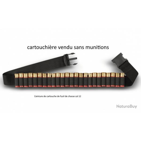 Ceinture de cartouche cal 12 de fusil de chasse (cartouchire vendu sans munitions )