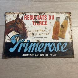 une plaque en métal ancienne année 60 du résultat du tiercé
