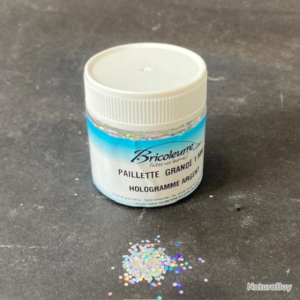 paillettes holographiques argent  pour leurres souples