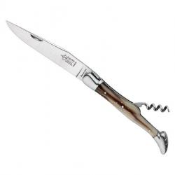 LAGUIOLE G.DAVID 2P FACON CORNE BLONDE MITRES INOX MAT 12CM