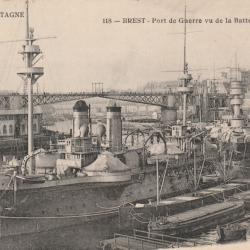 CPA -BREST. Port de Guerre Batterie de la Pointe N°118