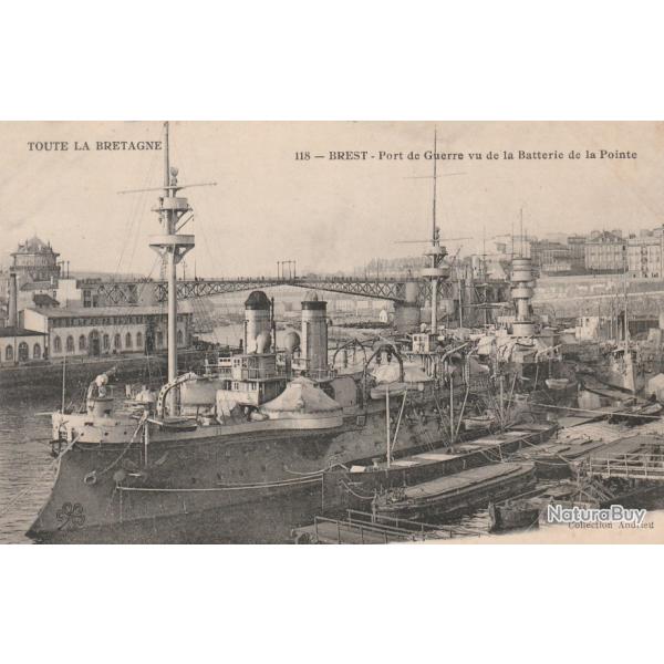 CPA -BREST. Port de Guerre Batterie de la Pointe N118