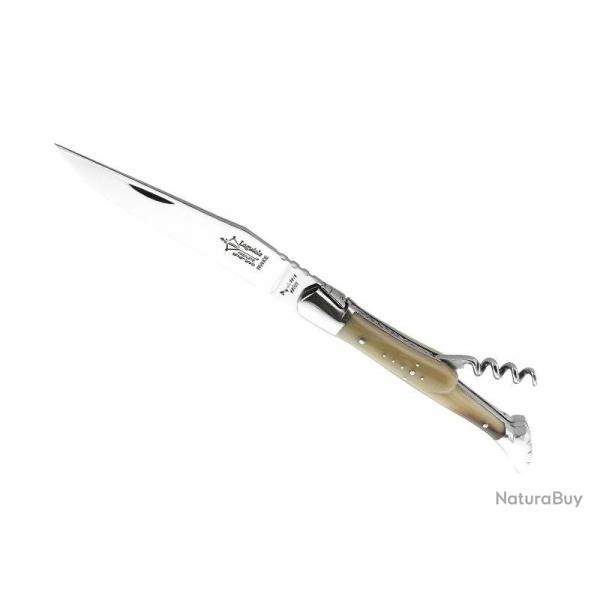 LAGUIOLE G.DAVID 2P POINTE DE CORNE 12CM MITRES INOX