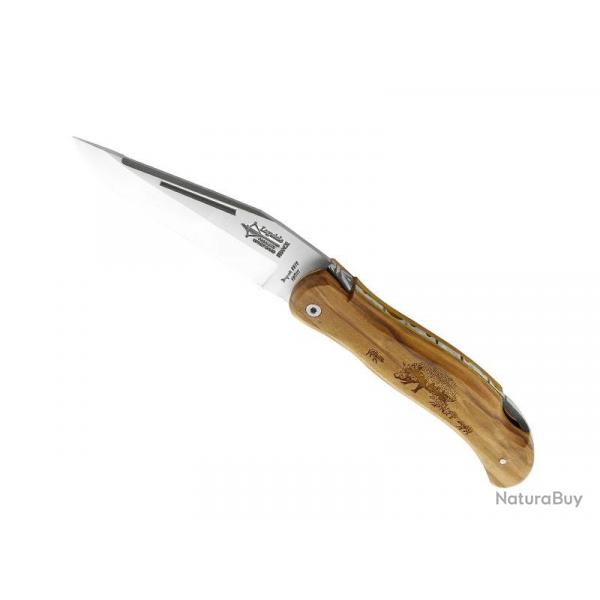 LAGUIOLE CHASSE G.DAVID PLEIN MANCHE OLIVIER 12CM SANGLIERS