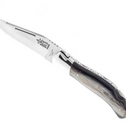 LAGUIOLE G.DAVID FACON CORNE NOIRE MITRE INOX 12CM