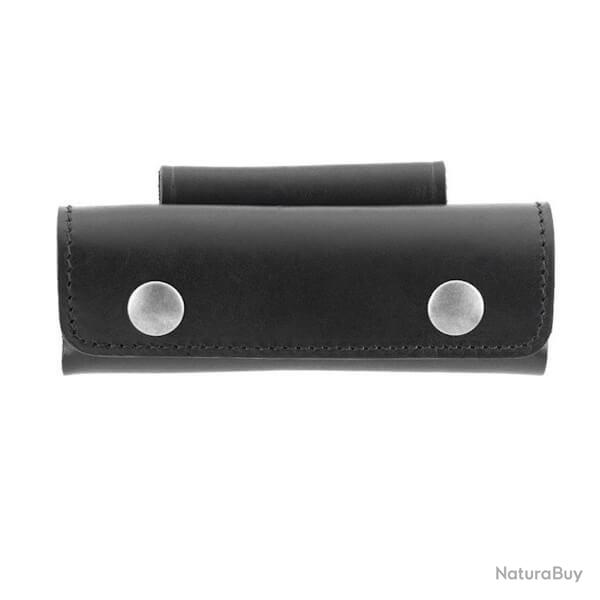 9712 Etui cuir noir Max Capdebarthes horizontal 13 cm