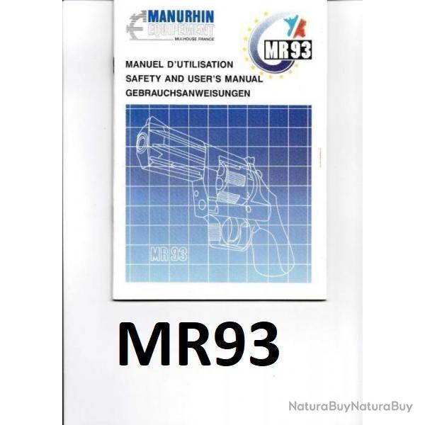 notice MANURHIN MR93 MR 93 en FRANCAIS (envoi par mail) - VENDU PAR JEPERCUTE (m2348)