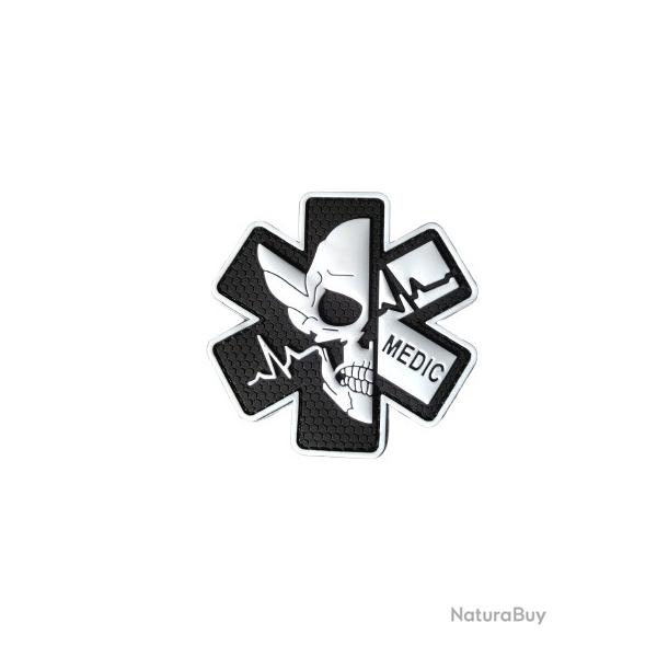 Patch Crane Mdical noir fluorescent PVC velcro