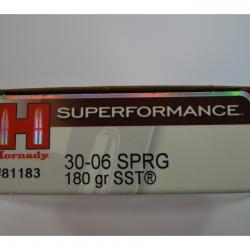 1 BOITE DE 20 BALLES 30-06 HORNADY SST SUPERFORMANCE 180 GR NEUVE