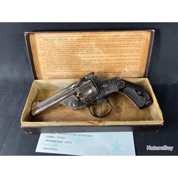 SMITH & WESSON TOP BREAK DOUBLE ACTION THIRD MODEL cal 38sw