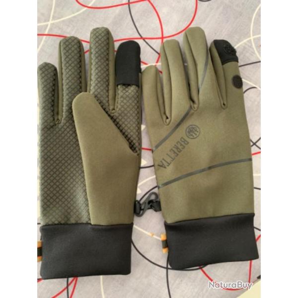 Gants Beretta Softshell verts taille L neufs