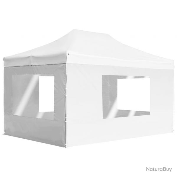 Tente de rception pliable avec parois Aluminium 4,5x3 m Blanc alsavelo