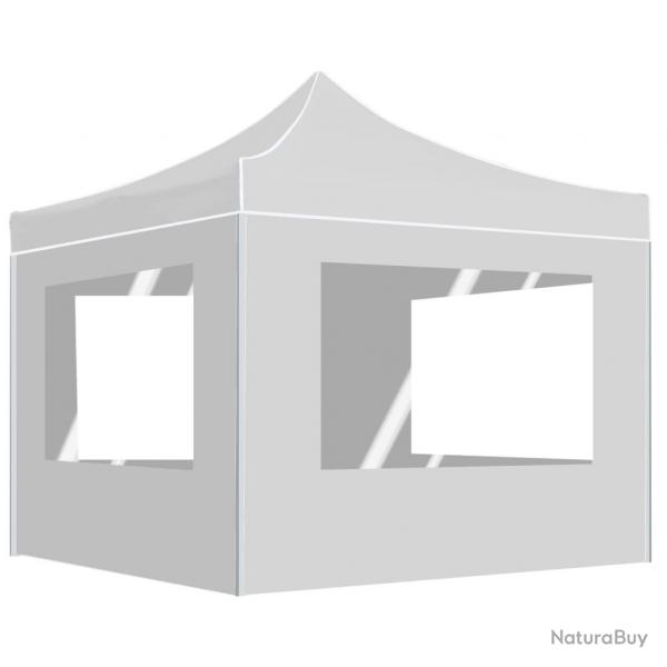 Tente de rception pliable avec parois Aluminium 3x3 m Blanc alsavelo