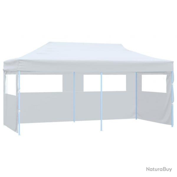 Tente de rception pliable avec parois 3 x 6 m Acier Blanc alsavelo
