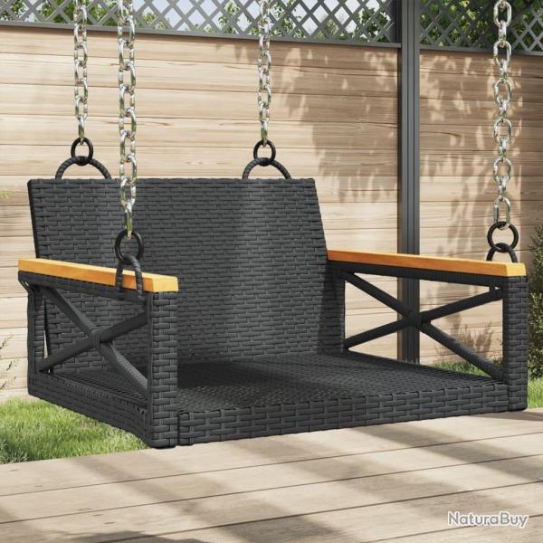 Balancelle noir 63x62x40 cm rsine tresse alsavelo