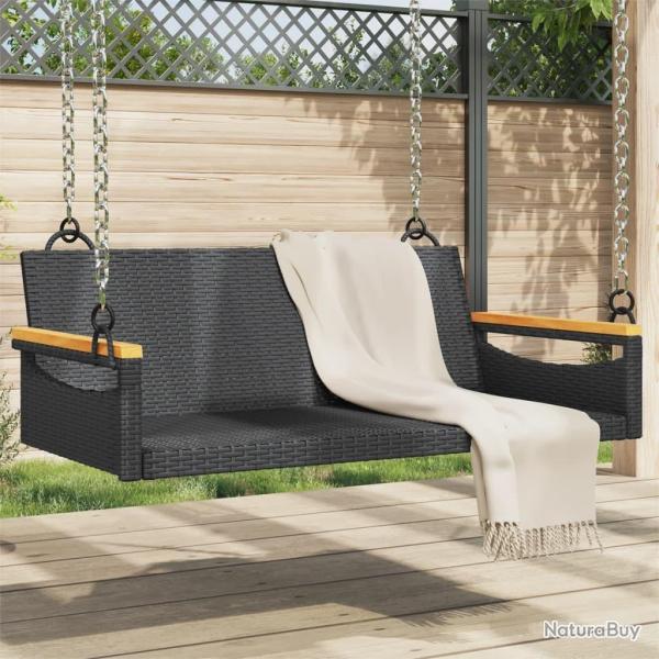Balancelle noir 109x62x40 cm rsine tresse alsavelo