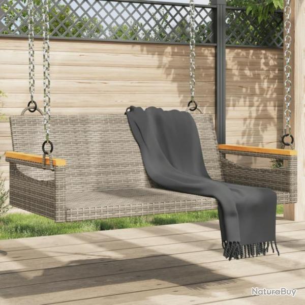 Balancelle gris 109x62x40 cm rsine tresse