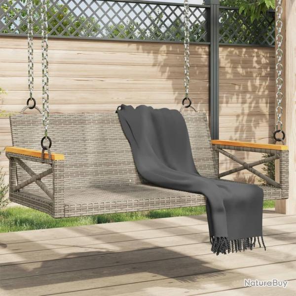 Balancelle gris 109x62x40 cm rsine tresse alsavelo