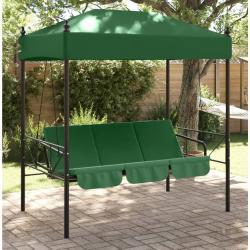 Balancelle de jardin avec auvent vert acier alsavelo