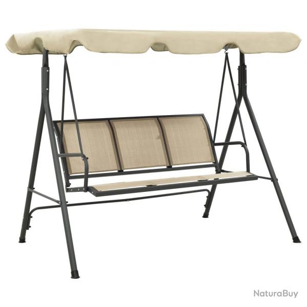 Balancelle de jardin avec baldaquin Anthracite et sable alsavelo