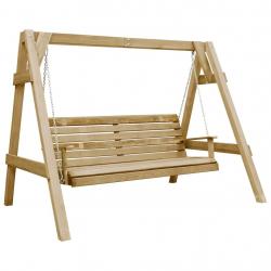 Balancelle de jardin bois de pin imprégné 205x150x157 cm alsavelo