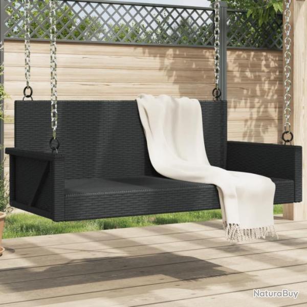 Balancelle noir 119x56x48 cm rsine tresse