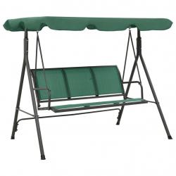 Balancelle de jardin vert 170 cm textilène et acier alsavelo