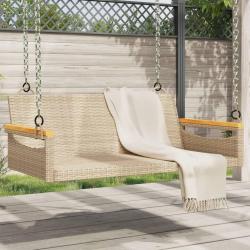 Balancelle beige 109x62x40 cm résine tressée alsavelo