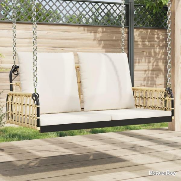 Balancelle avec coussins 105x58x38 cm rsine tresse et acier alsavelo