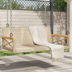 Balancelle beige 109x62x40 cm résine tressée alsavelo