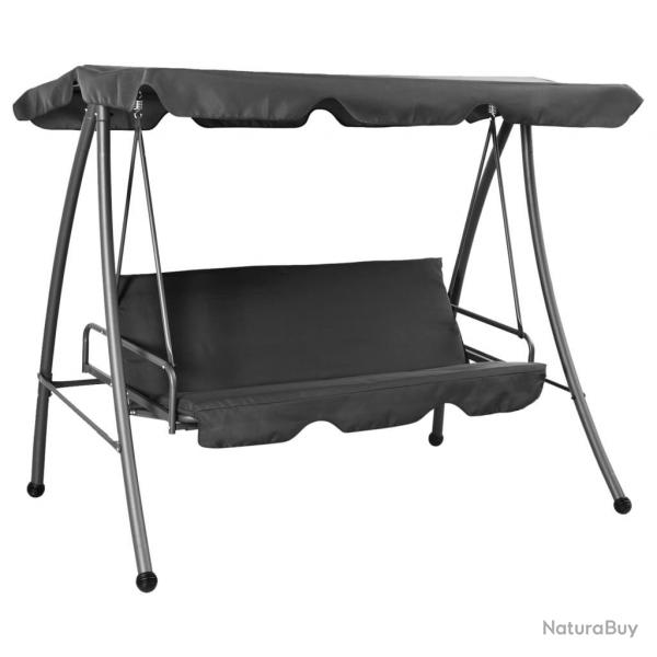 Balancelle de jardin avec auvent Anthracite 192x118x175cm Acier alsavelo
