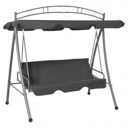 Balancelle convertible à auvent Anthracite 198x120x205 cm Acier alsavelo