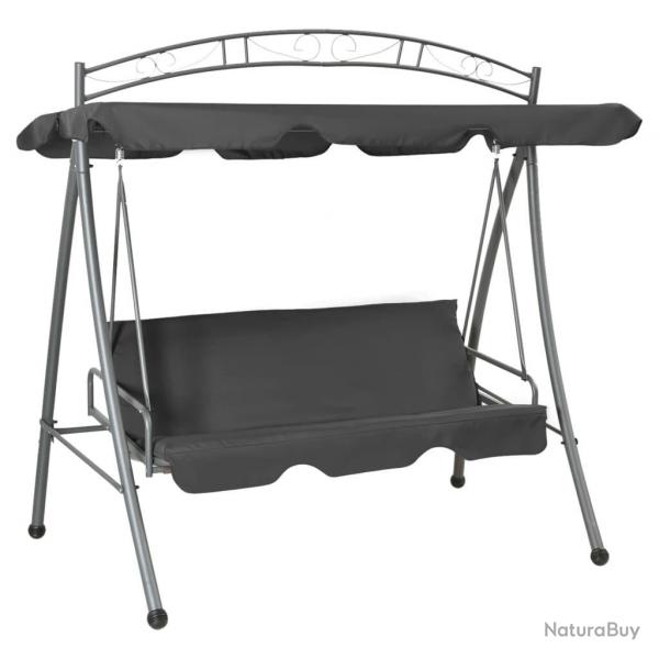 Balancelle convertible  auvent Anthracite 198x120x205 cm Acier alsavelo