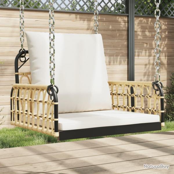Balancelle avec coussins 63x58x39 cm rsine tresse acier alsavelo