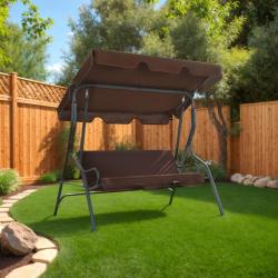 Balancelle de jardin Café 170 x 110 x 153 cm alsavelo