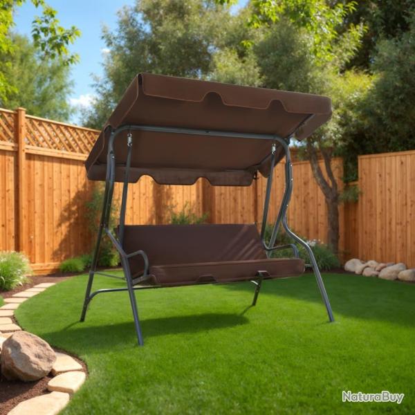 Balancelle de jardin Caf 170 x 110 x 153 cm alsavelo