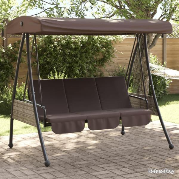 Balancelle de jardin avec auvent rglable marron caf acier alsavelo