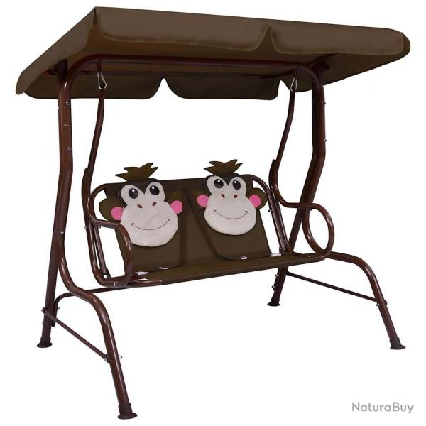 Balancelle pour enfants Marron 115x75x110 cm Tissu alsavelo